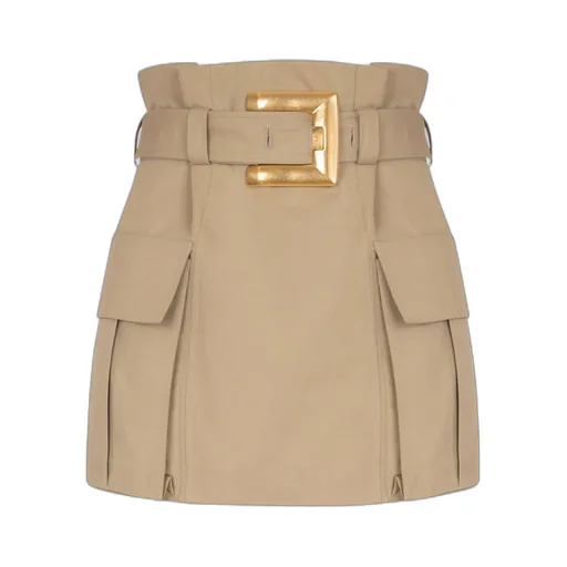 High-Waisted Gabardine Skirt