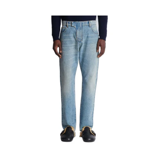 Straight-Leg Belt-Looped Jeans