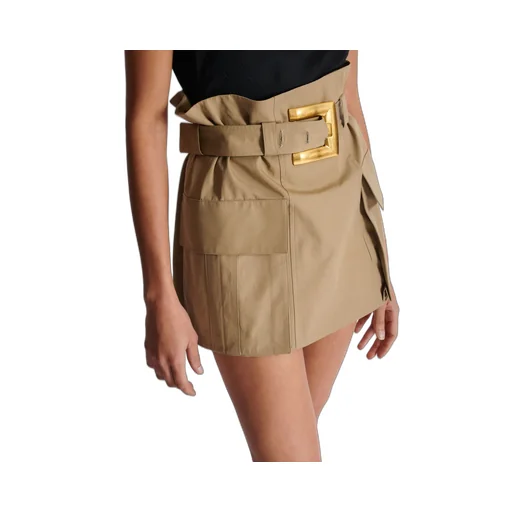High-Waisted Gabardine Skirt