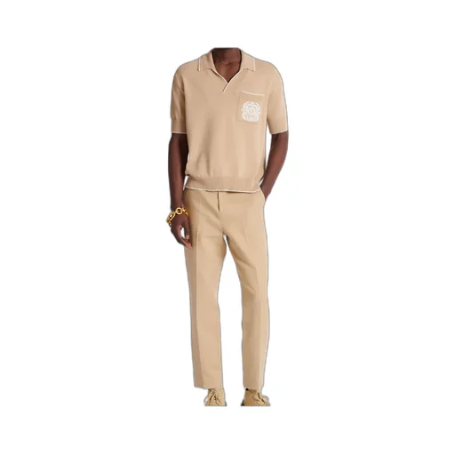 ÉCusson Embroidered Knit Polo Shirt