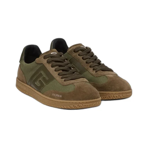 Leather And Canvas Swan Trainers