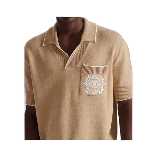 ÉCusson Embroidered Knit Polo Shirt