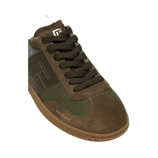 Leather And Canvas Swan Trainers