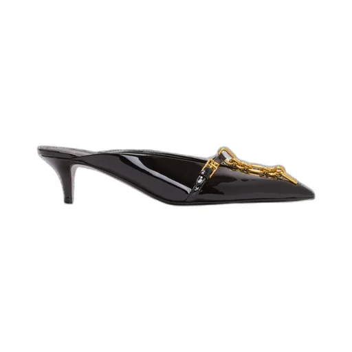 Sync Patent Leather Mules With Pointed Toe