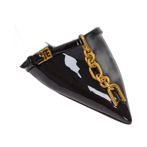 Sync Patent Leather Mules With Pointed Toe