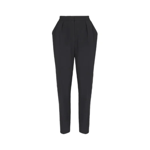High-Waisted Grain De Poudre Trousers