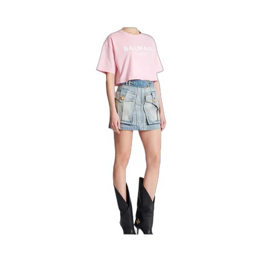 Logo Printed Cropped T-Shirt