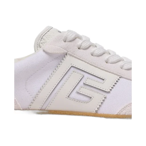 Leather And Canvas Swan Trainers