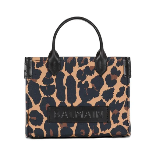B-Army Small Leopard Print Canvas Tote Bag