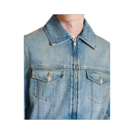 Cropped Lined Denim Jacket