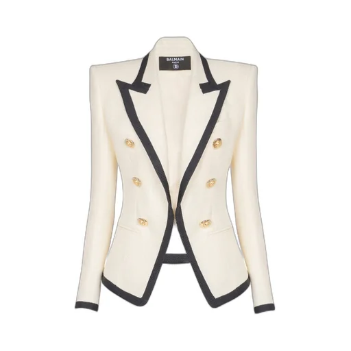 Fitted Two-Tone Basketweave Jacket
