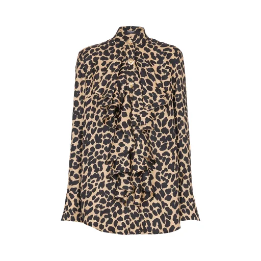Leopard Print Ruffled Shirt