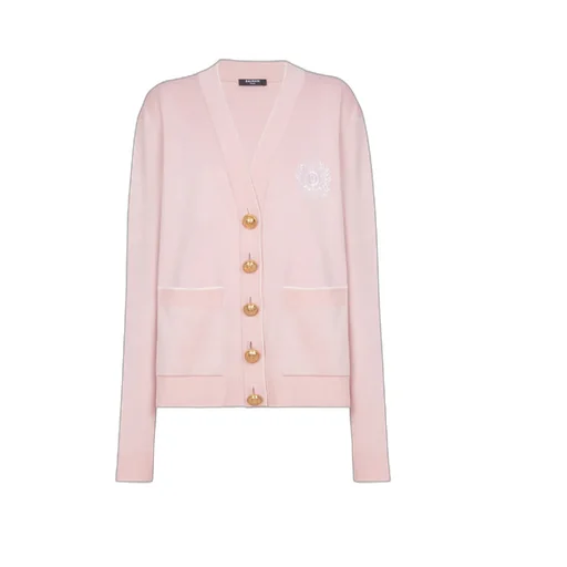 EmblÈMe-Embroidered Knit Cardigan