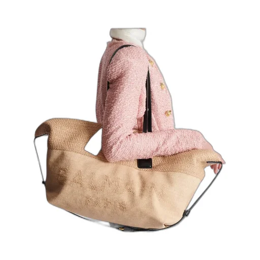 Track Raffia Tote Bag