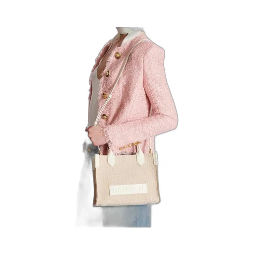 B-Army Small Monogrammed Canvas And Leather Tote Bag