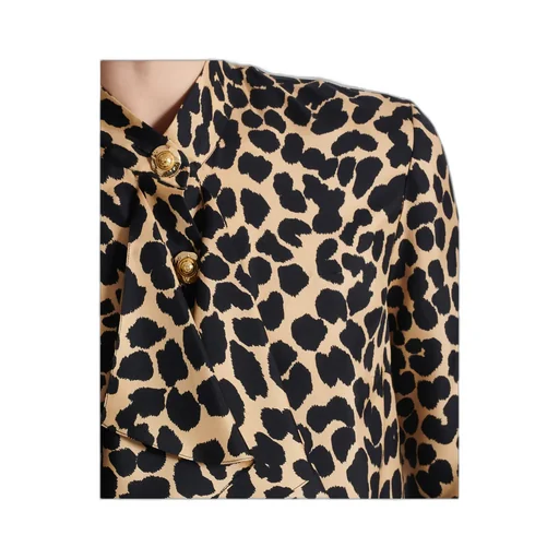 Leopard Print Ruffled Shirt