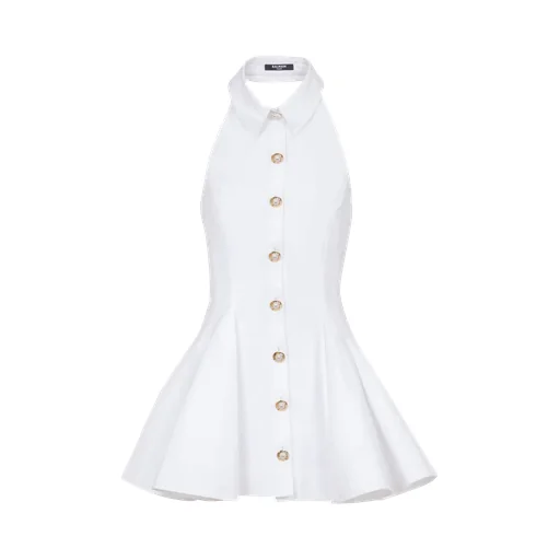 A-Line Backless Poplin Dress