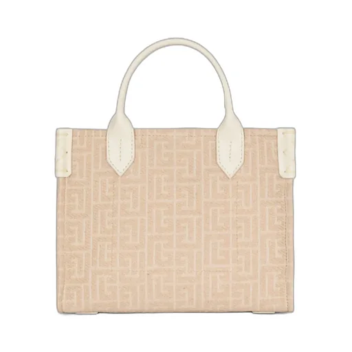 B-Army Small Monogrammed Canvas And Leather Tote Bag