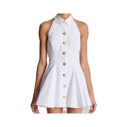A-Line Backless Poplin Dress