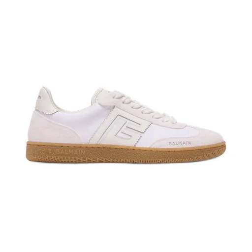 Leather And Canvas Swan Trainers