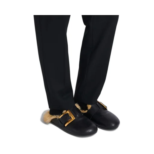 Faux Fur-Lined Mules