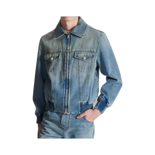 Cropped Lined Denim Jacket