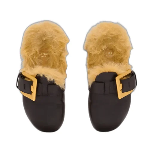 Faux Fur-Lined Mules