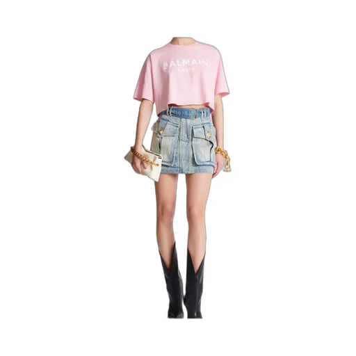 Logo Printed Cropped T-Shirt