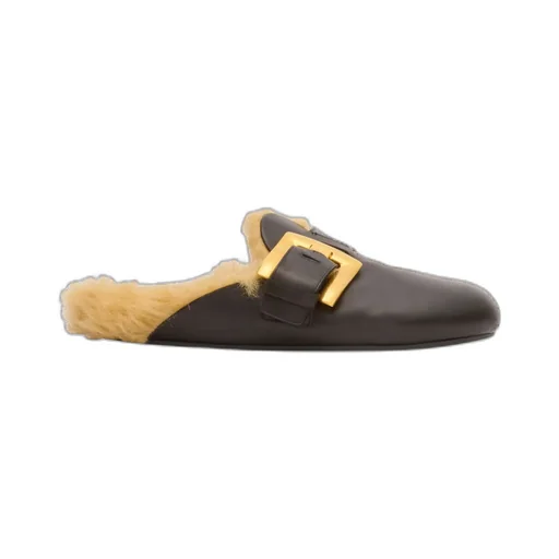 Faux Fur-Lined Mules