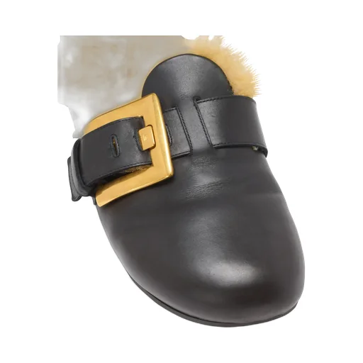 Faux Fur-Lined Mules