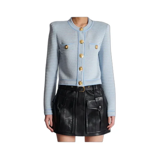 Long-Sleeved Textured Knit Cardigan