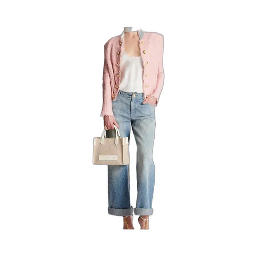 B-Army Small Monogrammed Canvas And Leather Tote Bag