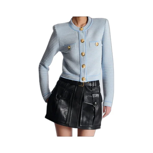 Long-Sleeved Textured Knit Cardigan