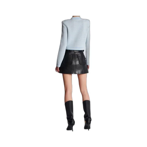 Long-Sleeved Textured Knit Cardigan