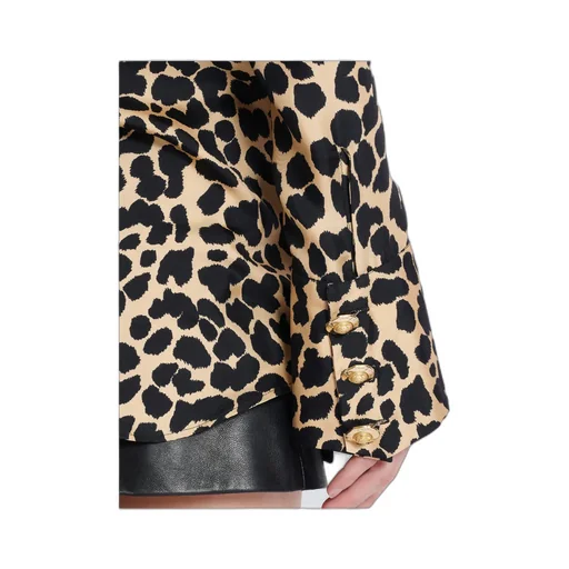 Leopard Print Ruffled Shirt