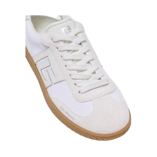 Leather And Canvas Swan Trainers