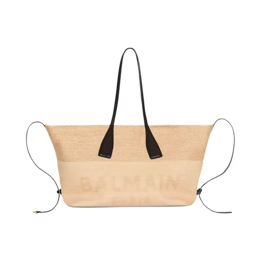 Track Raffia Tote Bag