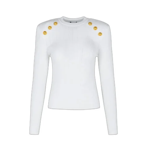 Button Embellished Knitted Jumper