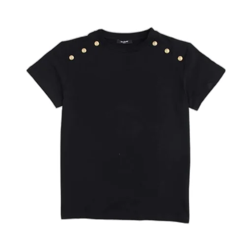 Button-Embellished Cotton T-Shirt