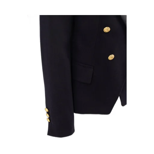 Gold-Button Double-Breasted Jacket