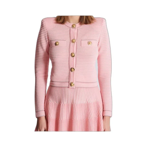 Long-Sleeved Textured Knit Cardigan