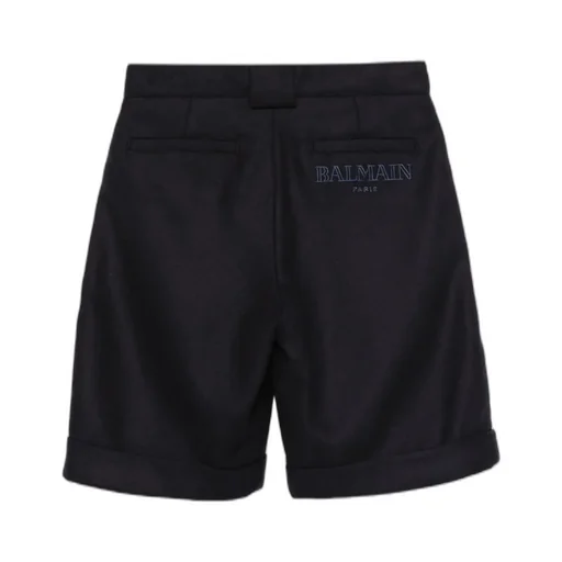 Turn-Up Hems Pleated Shorts