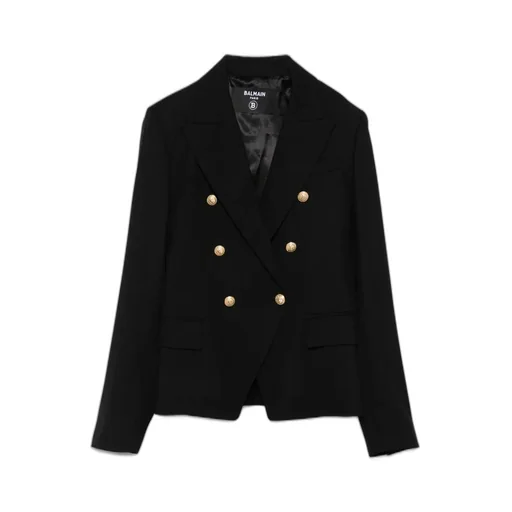 Double-Breasted Button-Detail Blazer