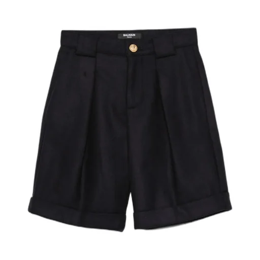 Turn-Up Hems Pleated Shorts