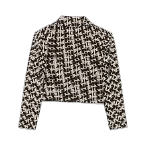 Geometric-Print Buttoned Polo Top