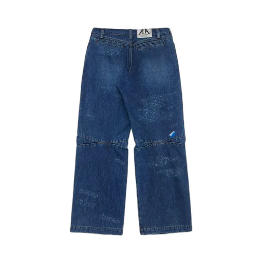 Imitation Wide-Legged Denim Trousers