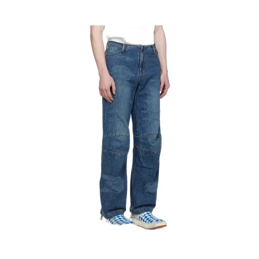Imitation Wide-Legged Denim Trousers