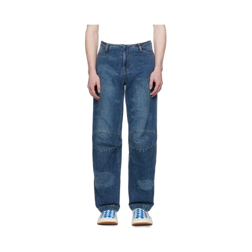 Imitation Wide-Legged Denim Trousers