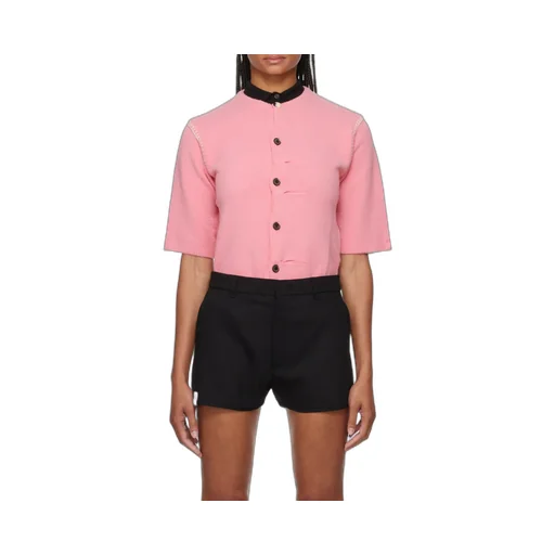Round-Collar Button-Down Sweater
