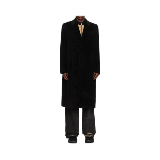 Flat Lapel Collar Button Coat